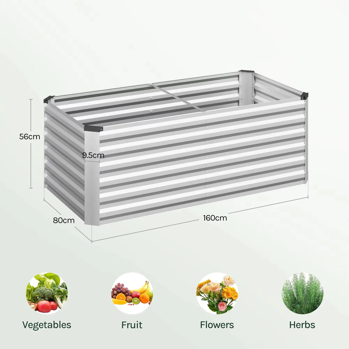 BukkitBow moderne verzinkt metalen kweekbed, weerbestendig en roestvrij, voor een duurzame moestuinbak in de kweekkast.