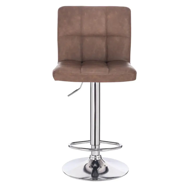Moderne BukkitBow barkruk met kunstleer en metalen frame, verstelbaar en 360° draaibaar, ergonomisch en stevig met 120 kg draagkracht.