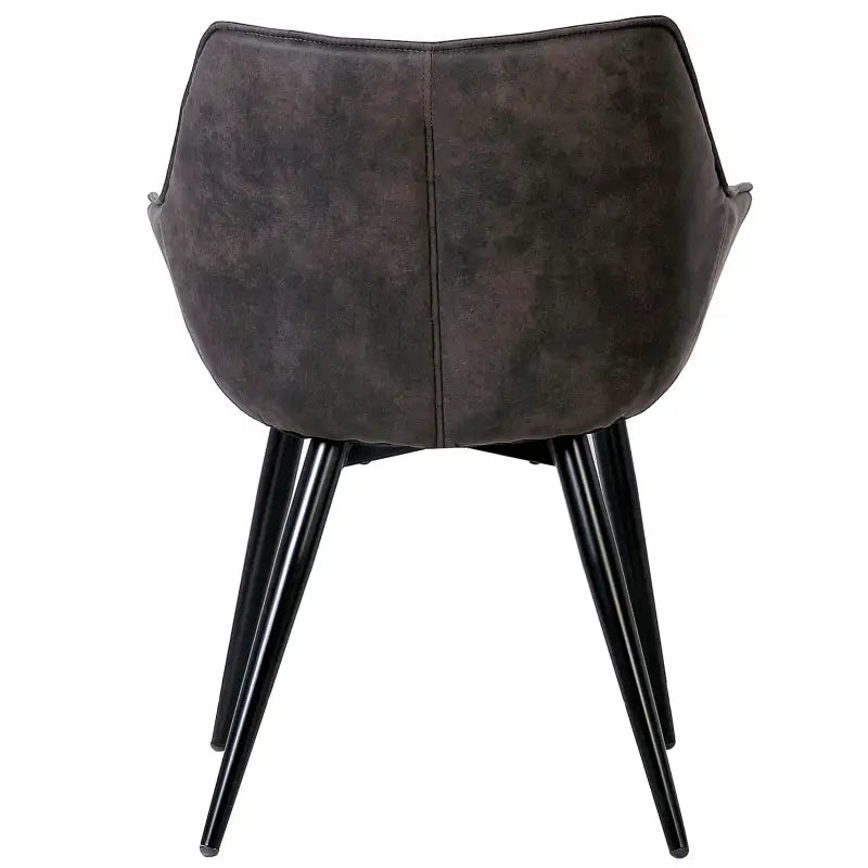 Moderne BukkitBow eetkamerstoel met metalen poten en zachte, ergonomische zitting, zithoogte 44 cm voor comfortabel dineren.