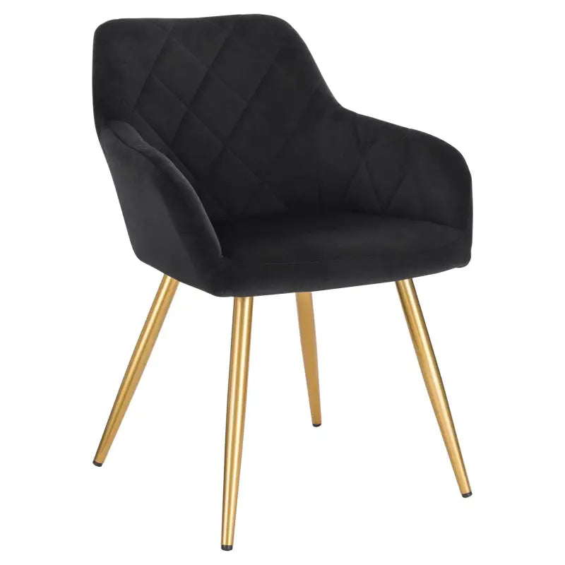 Moderne BukkitBow eetkamerstoel van stof en fluweel, ergonomisch, comfortabel en stevig met een zithoogte van 47 cm.