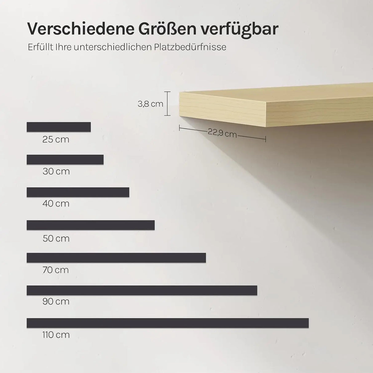 Moderne BukkitBow zwevende wandplank met verborgen bevestiging en houtlook, geschikt voor moderne interieurdecoratie.