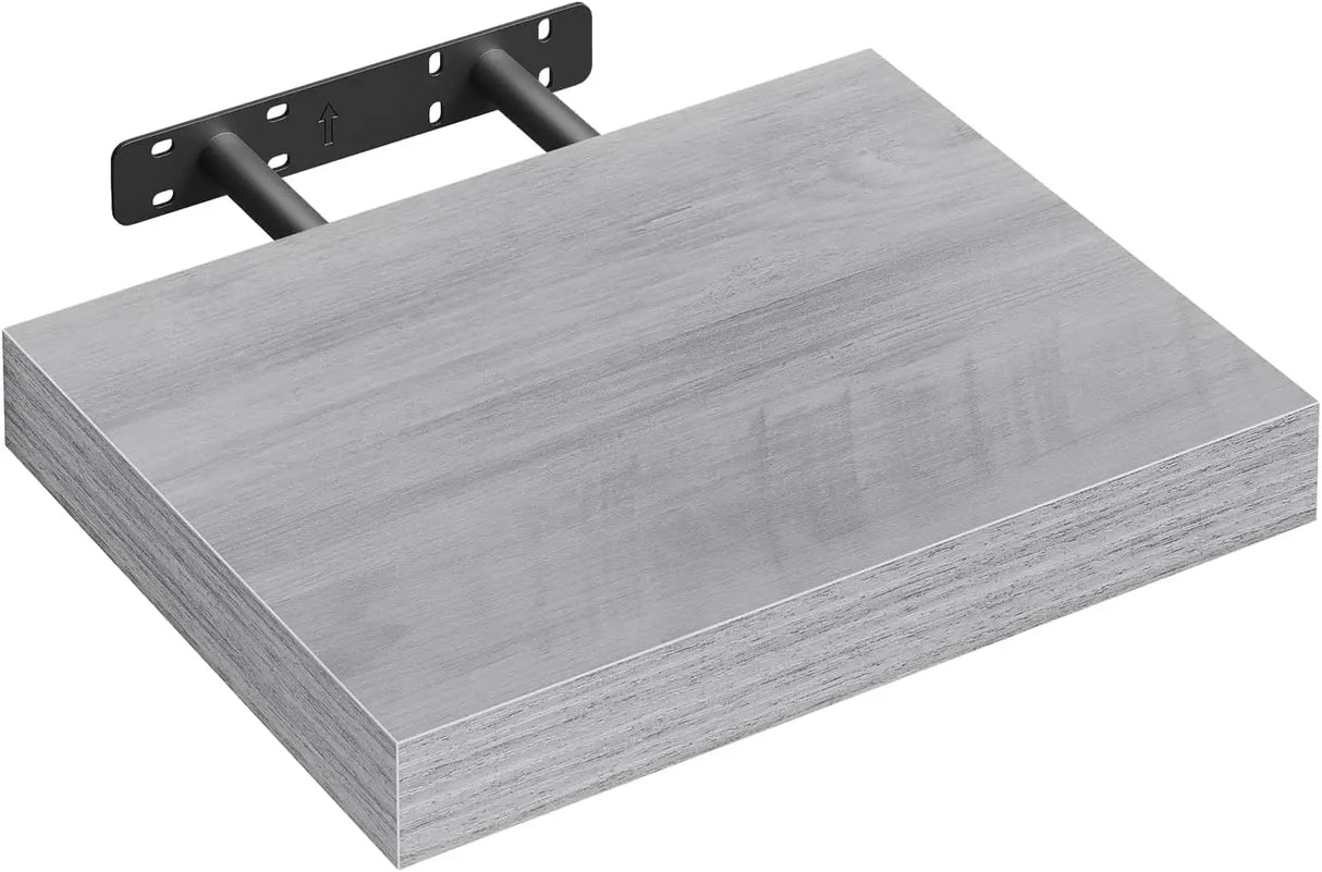Moderne zwevende wandplank van BukkitBow met houtlook en verborgen bevestiging, geschikt voor decoratie en opbergruimte.