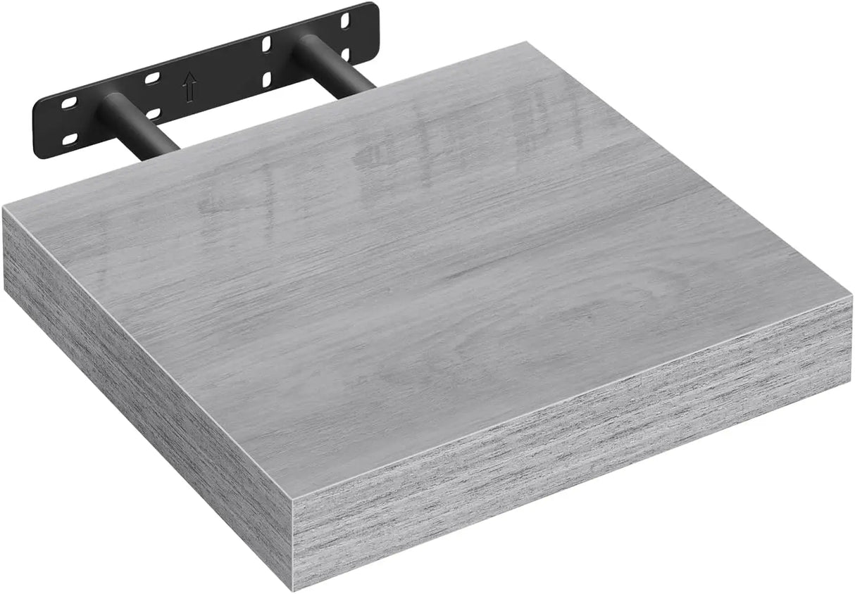 Moderne BukkitBow zwevende wandplank met verborgen bevestiging en houtlook, geschikt voor decoratie en opbergruimte.