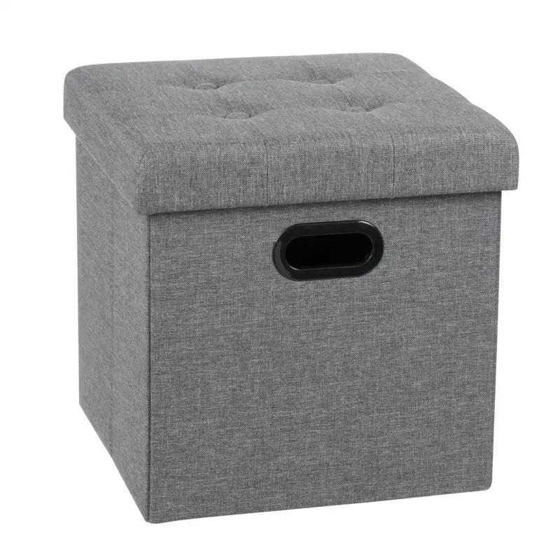 BukkitBow opbergpoef van leer en fluweel, comfortabel zitmeubel met 38L capaciteit, afmetingen 37,5x37,5x38cm.