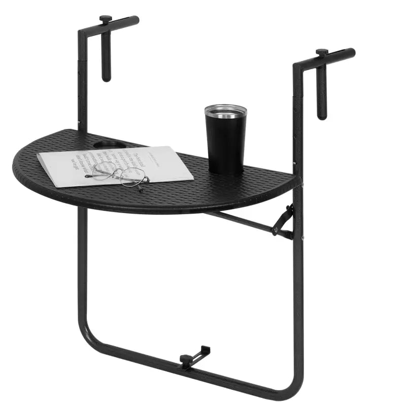 BukkitBow opvouwbare hangende campingtafel met bekerhouders, hoogteverstelbaar, weerbestendig, 60x74-84,5x62cm, 10kg draagvermogen