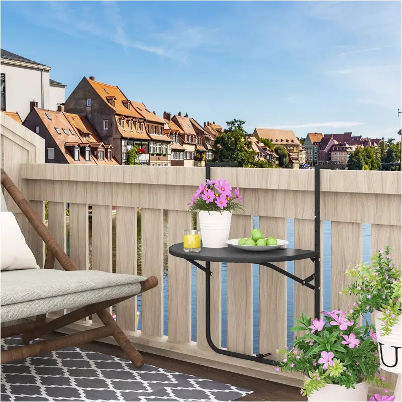 BukkitBow opvouwbare hangende campingtafel met bekerhouders, verstelbare hoogte, weerbestendig, 60x74-84,5x62cm, 10kg gewichtscapaciteit