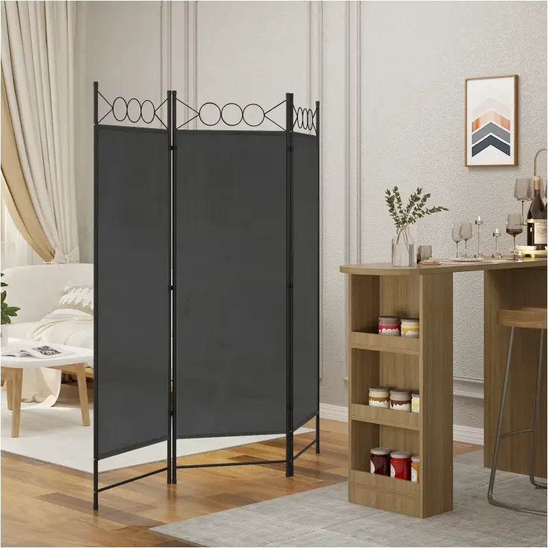 Donkergrijs BukkitBow kamerscherm, opvouwbare Kamer Verdeler, 167x172cm of 223x172cm, uitwendig voor privacy en scheiding