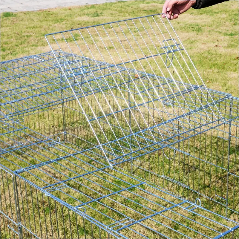 BukkitBow opvouwbare metalen dierenkooi met 3 deuren, 180x120x60cm of 216x116x65cm, geschikt voor huisdieren, stevige constructie