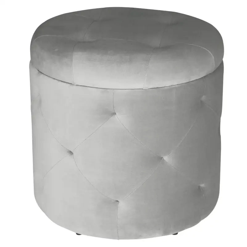 BukkitBow poef met fluweel zitting, praktische opbergruimte, comfortabele kruk, 39,5x40cm, elegant en functioneel design