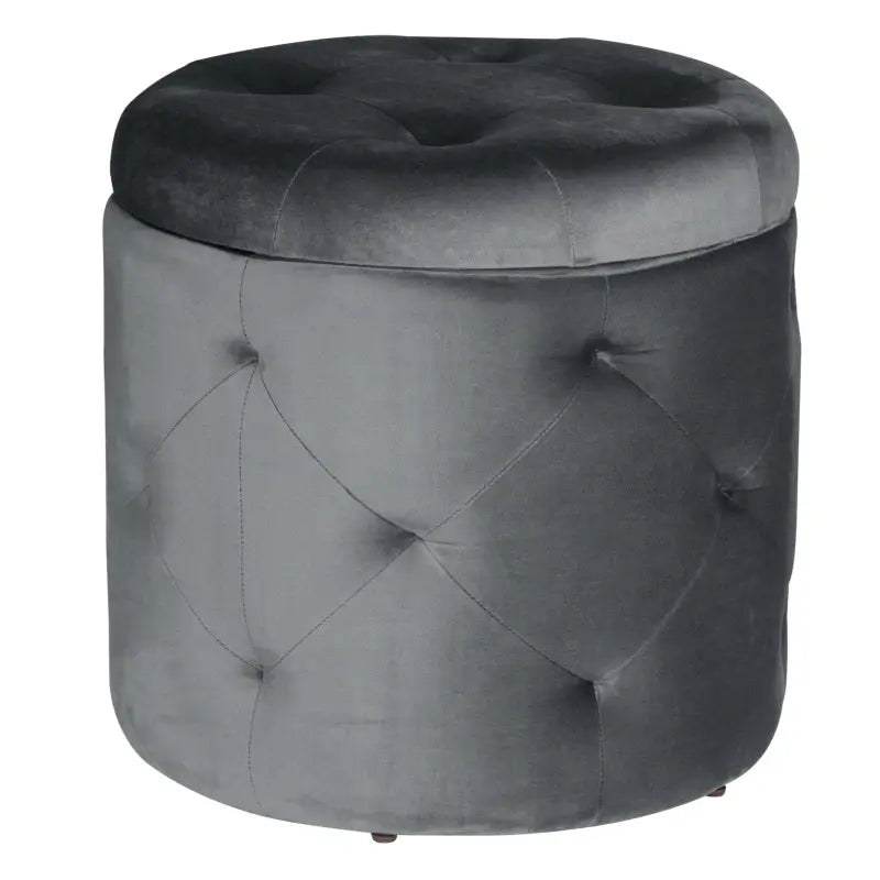BukkitBow poef met fluwelen zitting, praktische opbergruimte, grote comfortabele kruk, elegant en praktisch design 39,5x40cm