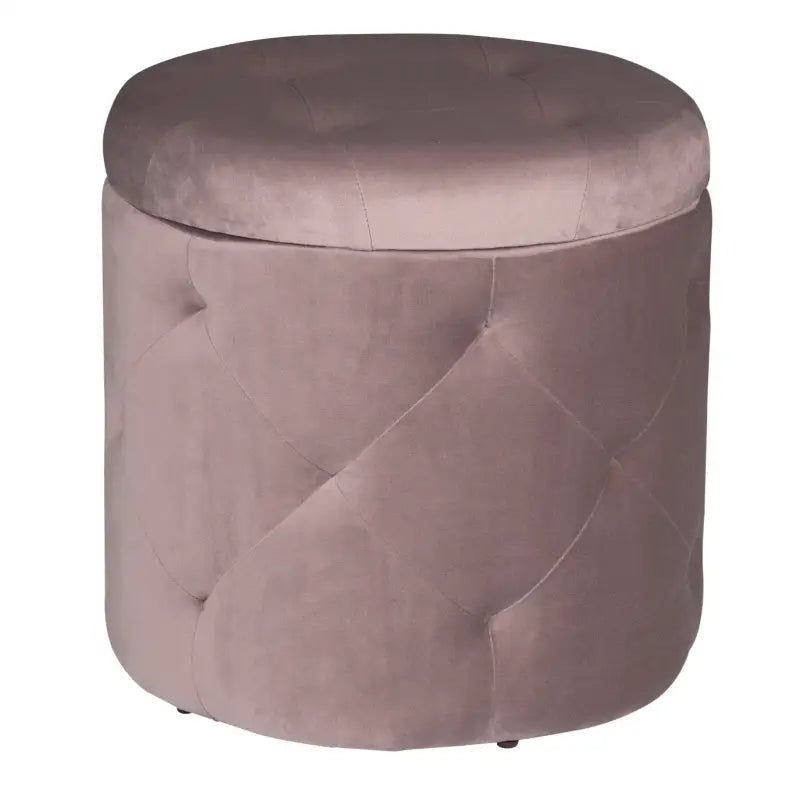 BukkitBow poef met fluwelen zitting, praktische opbergruimte, comfortabele kruk, elegant design, afmetingen 39,5x40cm.