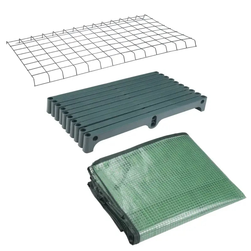 BukkitBow polytunnel tuinkas voor groenten, winterproof, compact met groot luik en vier bloemenplanken, 69x49x158 cm