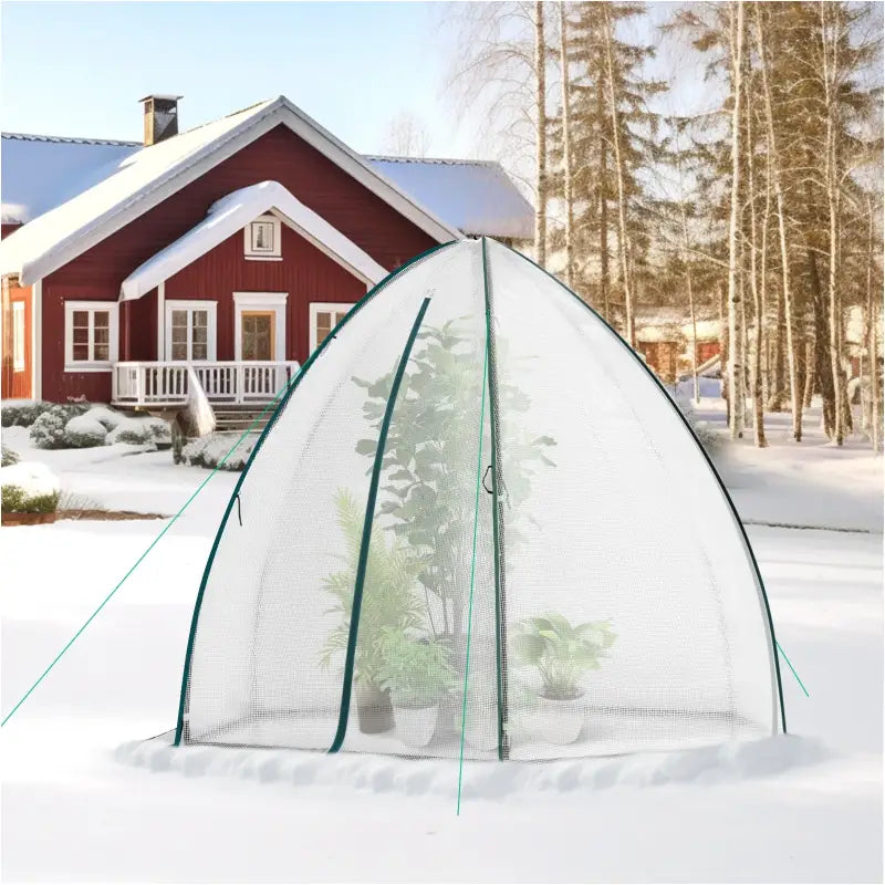BukkitBow polytunnel tuinkas voor groenten, winterproof, compact met groot luik en raam, afmetingen 240x240x200 cm.