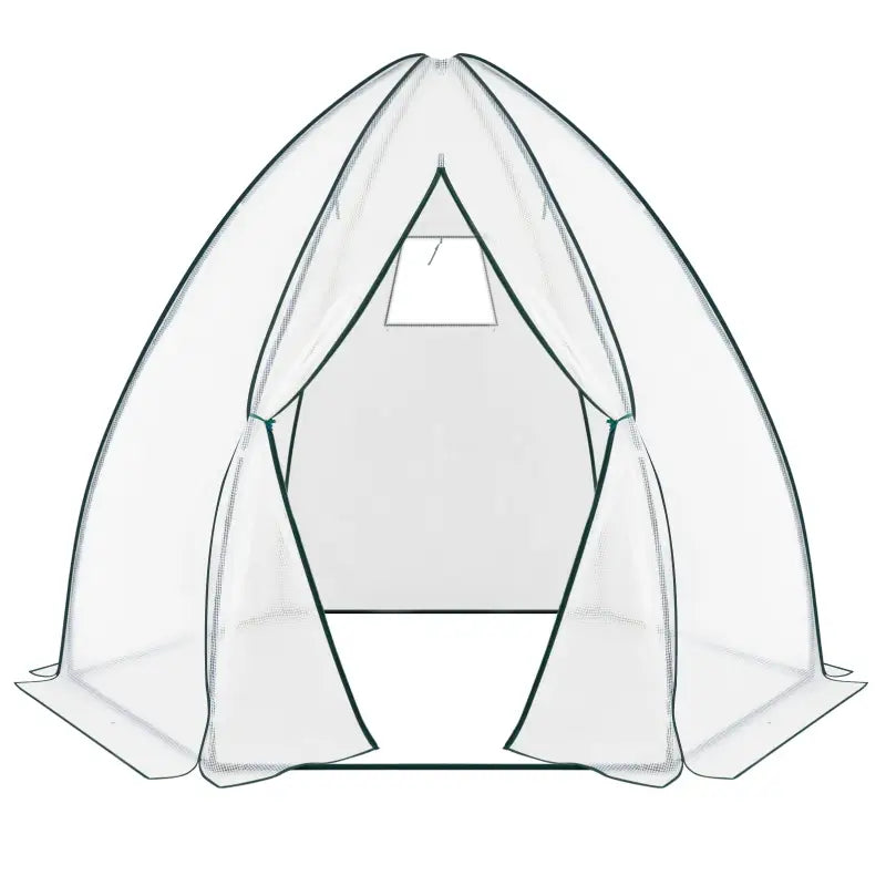BukkitBow polytunnel tuinkas voor groenteteelt, winterproof, compact ontwerp met groot luik en raam, afmetingen 240x240x200cm