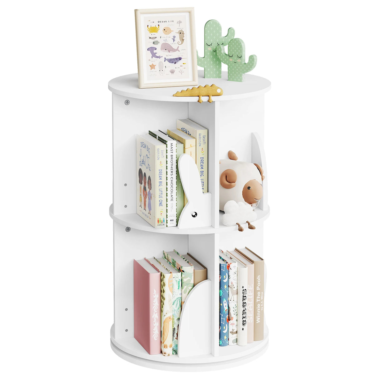 BukkitBow - Roterende Kinderboekenkast met Vakken - 360 Graden Draaibaar