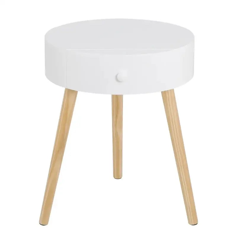 Scandinavisch nachtkastje van BukkitBow met MDF en grenen, waterbestendig met anti-slip voeten, 38x38x47cm.