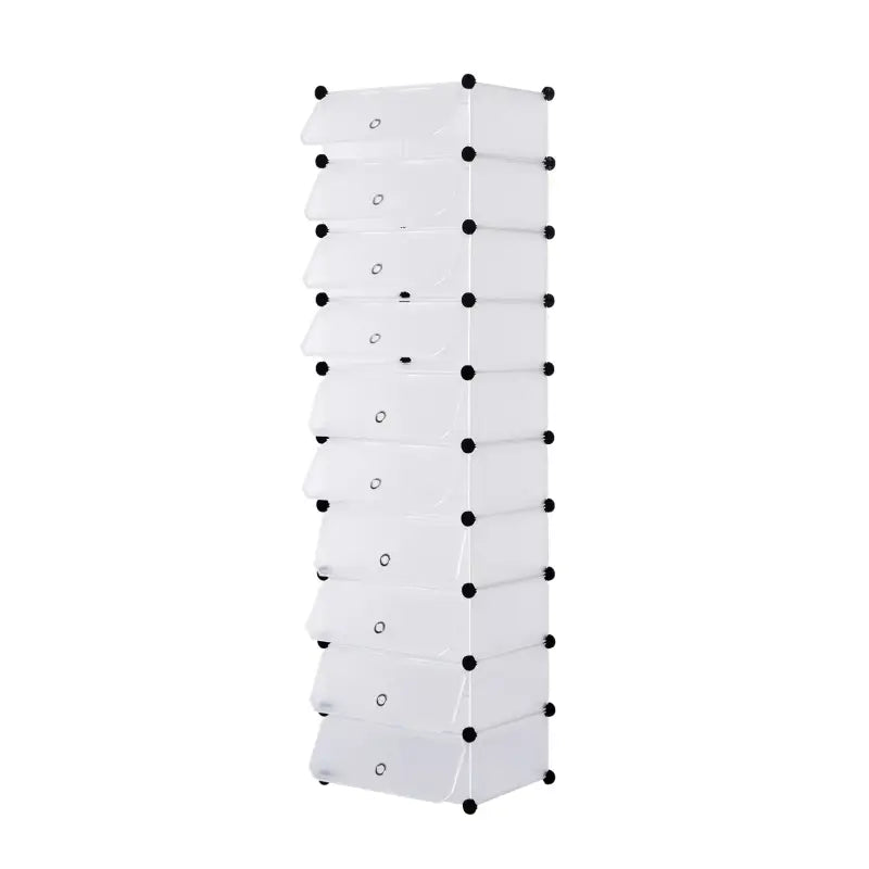 BukkitBow schoenenrek met 10 compartimenten, stevig ontwerp, multifunctioneel opbergmeubel, afmetingen 48x173x36 cm