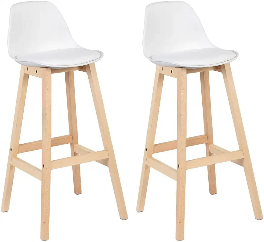 BukkitBow barkruk set met massief houten en kunststof zitting, kunstleren bekleding, zithoogte 75 cm, geschikt als comfortabele barkruk.