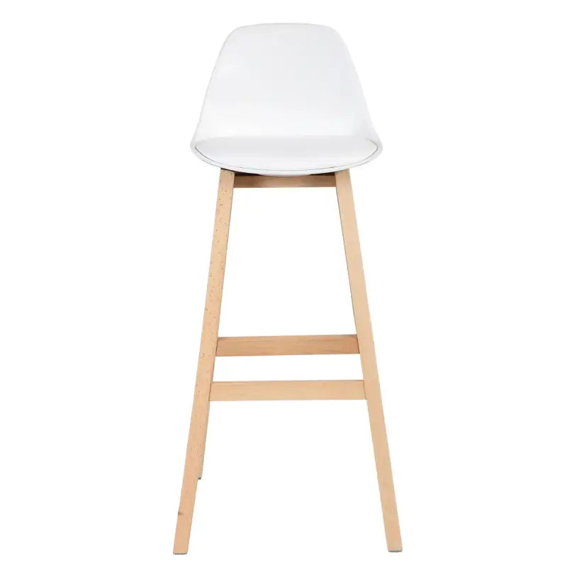 BukkitBow barkrukken set met massief houten en kunststof zitting, kunstleer bekleding, zithoogte 75cm, modern design.