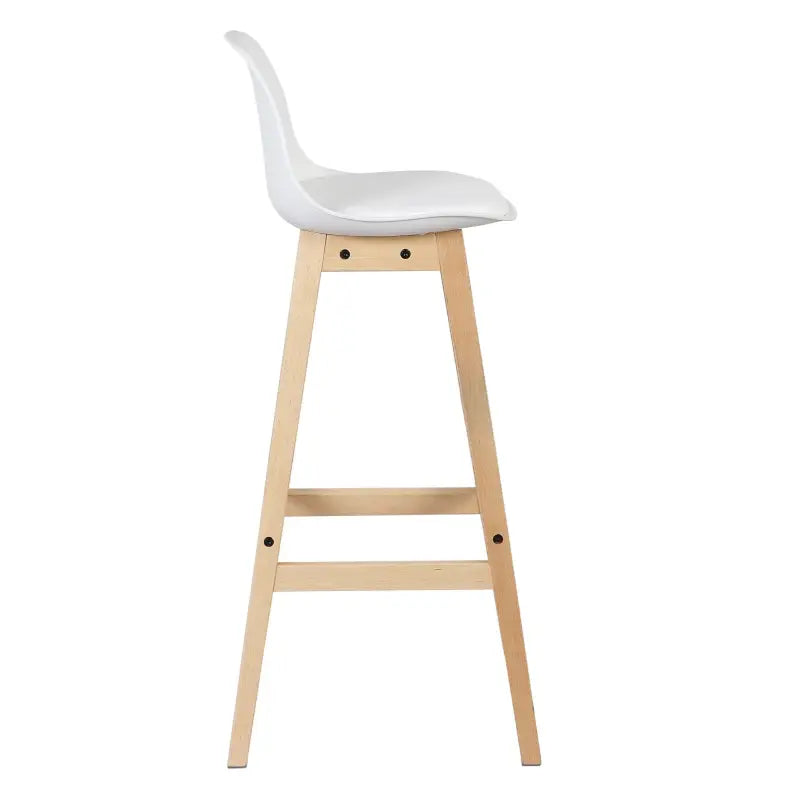 BukkitBow barkruk set met massief houten en kunststof zitting, kunstleren bekleding, hoogte 75 cm, modern en stevig design