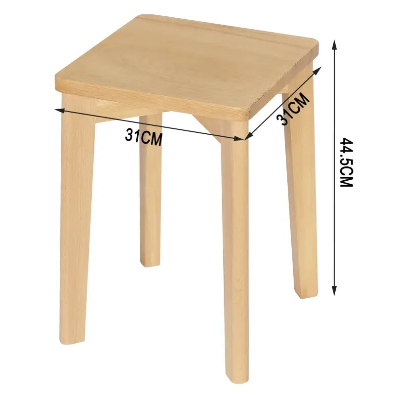 BukkitBow set houten krukken van natuurlijk beukenhout, stapelbaar, vochtbestendig en met een zithoogte van 44,5 cm.