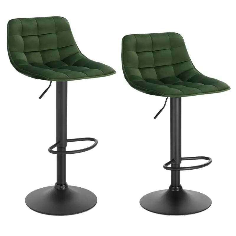 Set van 2 BukkitBow barkrukken met fluwelen zitting en metalen frame, ergonomisch ontwerp, hoogte 59-81cm.