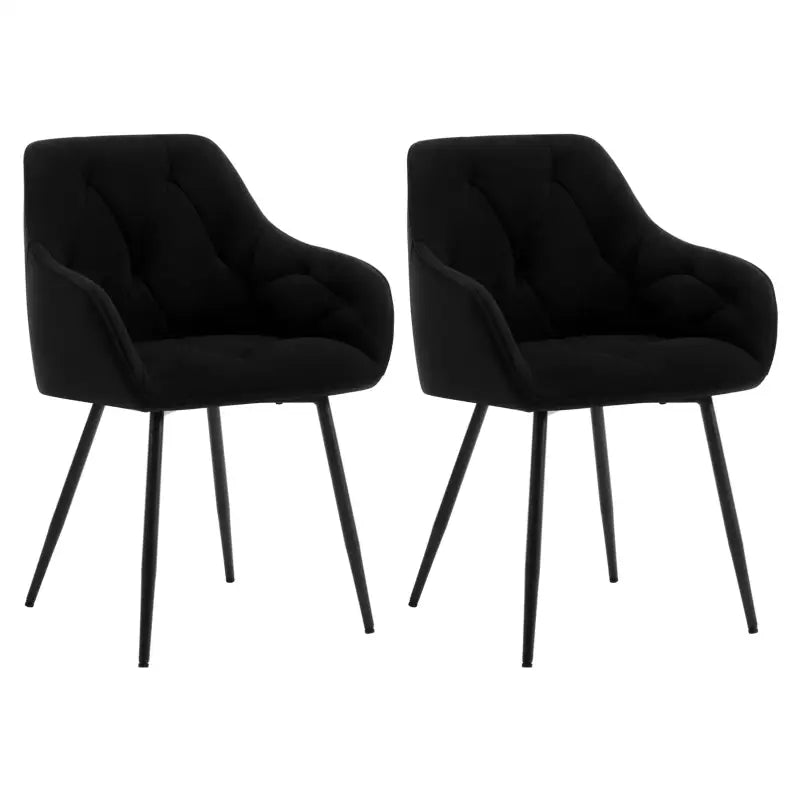 BukkitBow set van 2 eetkamerstoelen in velvet en metaal, ergonomisch ontwerp en 120 kg draagvermogen, zichtbaar in de afbeelding.