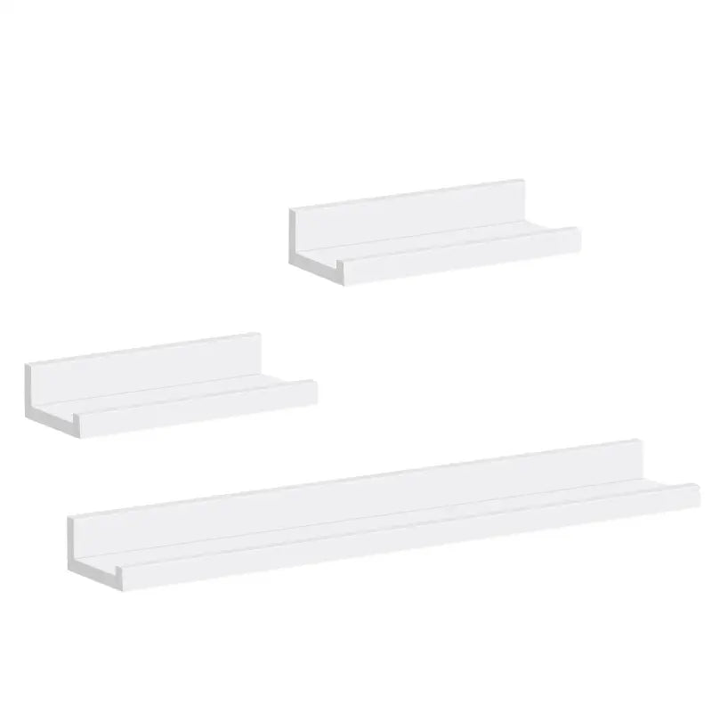 Set van 3 witte wandplanken van BukkitBow, MDF boekenplanken met grote en kleine formaten, maximale belasting 5 kg.