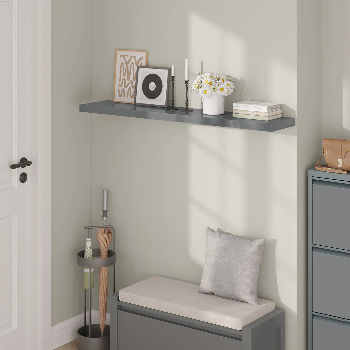 BukkitBow - Set van 3 Zwevende Wandplanken - Fotoplank - Wandrek - Muurdecoratie