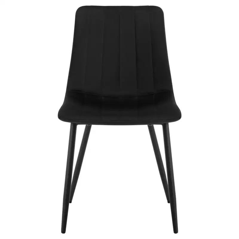 Set van 4 BukkitBow eetkamerstoelen in fluweel of leer met metalen poten, ergonomisch ontwerp in Scandinavische stijl