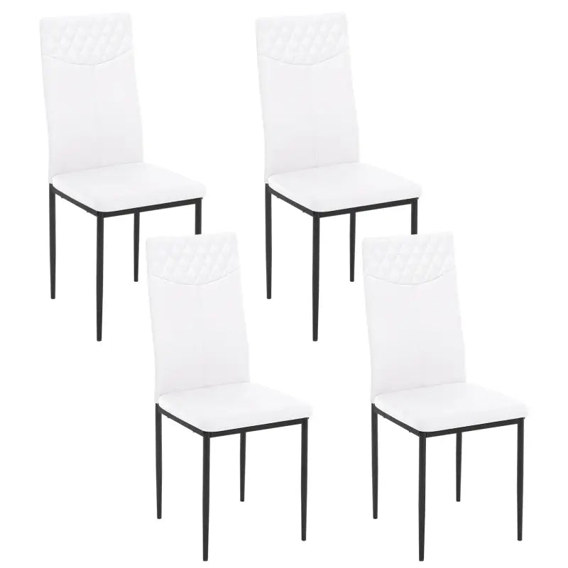 Set van 4 BukkitBow eetkamerstoelen met kunstleer of fluweel, metalen poten, ergonomisch en duurzaam, 40x98x52 cm.