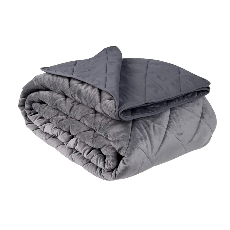 Donkergrijze BukkitBow microvezel sprei van 360 GSM, liggend op bed, in verschillende maten.