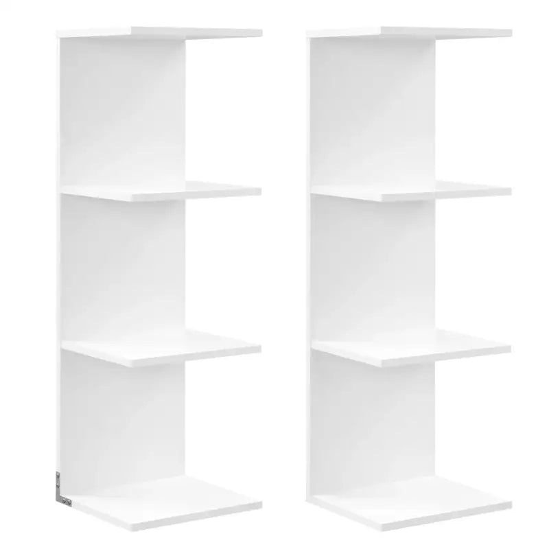 Witte BukkitBow staande boekenkast met 7 niveaus, vrijstaand, 190 cm hoog, geschikt voor boeken en decoratie.