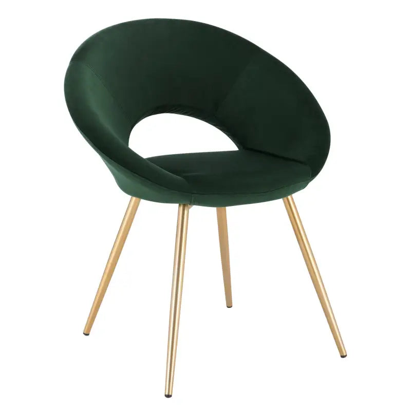 BukkitBow eetkamerstoel van zacht fluweel met ergonomisch ontwerp en zithoogte van 47 cm, geschikt voor diverse interieurstijlen.