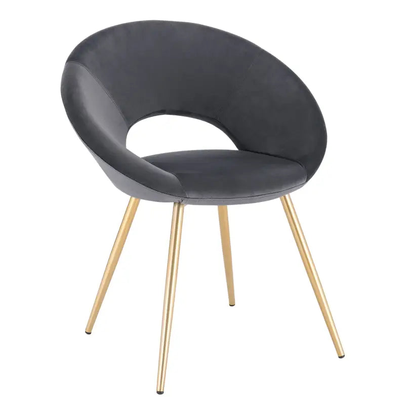 Stijlvolle BukkitBow eetkamerstoel met comfortabel fluwelen bekleding en ergonomisch ontwerp, zithoogte 47 cm voor veelzijdig gebruik.
