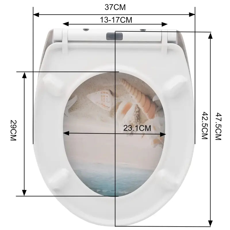 BukkitBow toiletbril met softclose en print, antibacterieel toiletzitting, passend voor moderne toiletten, V3 model