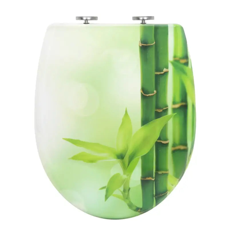 Toiletbril van BukkitBow met softclose, antibacterieel printdesign, zacht sluitend en comfortabel voor gebruik.