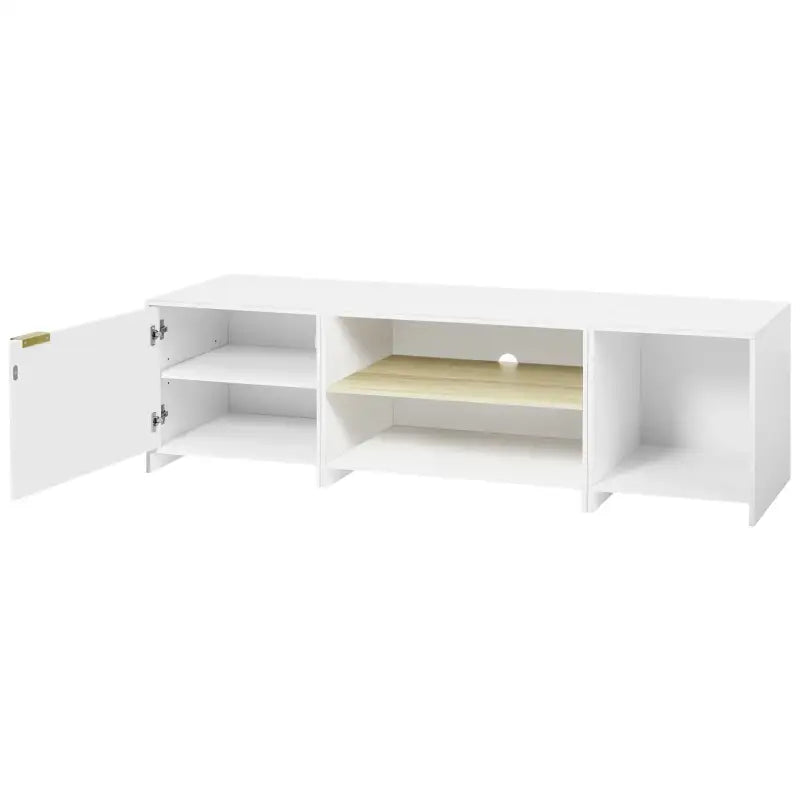 BukkitBow TV-kast met opbergruimte, modern Scandinavisch design, stevig MDF, modulair 3-in-1, 160x45x39cm, voor woonkamer.