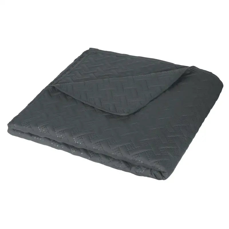 BukkitBow Ultrasone bedsprei van 100% microfiber met geometrische patronen in donkergijs en grijs, lichtgewicht en beschikbaar in verschillende maten.