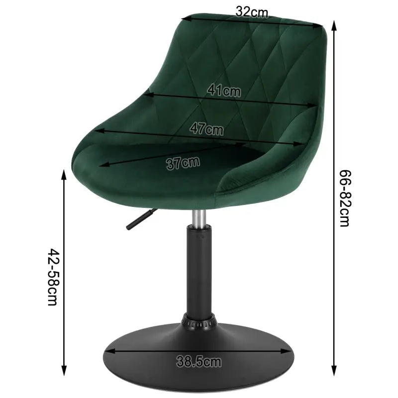 BukkitBow verstelbare barkruk met fluwelen bekleding, metalen frame en ergonomische rugleuning, zithoogte 42-58 cm.