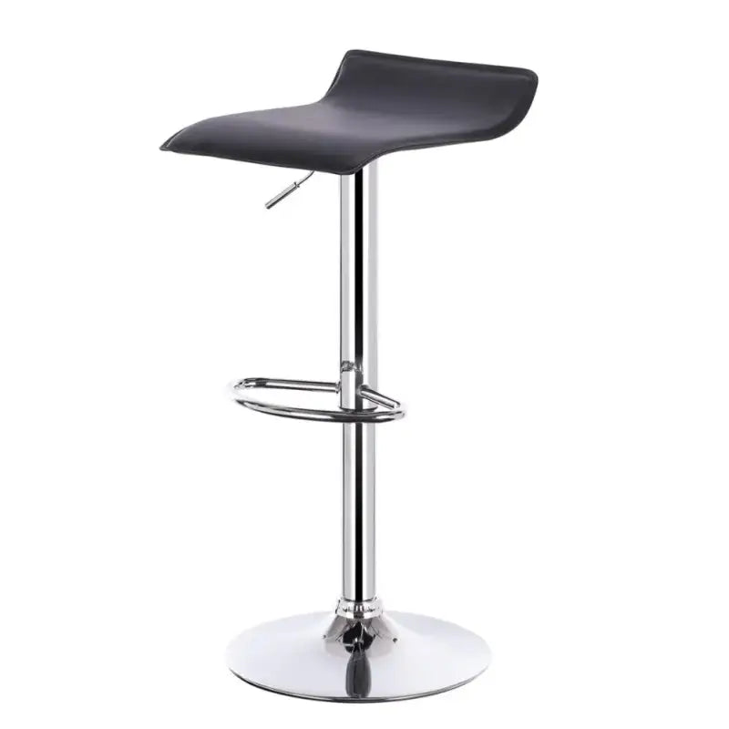 Verstelbare barkruk van BukkitBow met kunstlederen zitting, chroom staal, 62-84 cm hoog en 360° draaibaar.