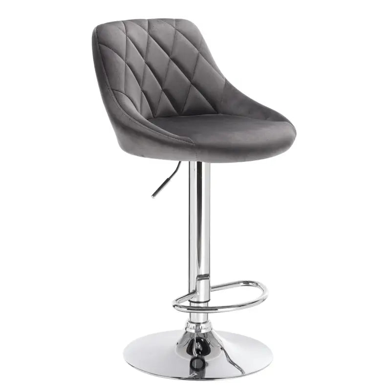 BukkitBow verstelbare barkruk met verchroomd staal en fluweel, ergonomisch ontwerp met hoge rugleuning en instelbare zithoogte 60-82cm