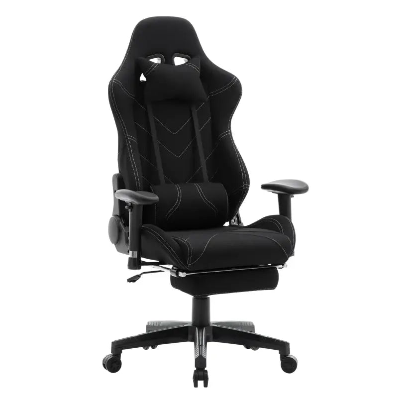 BukkitBow verstelbare gamestoel van kunstleer met 360° draaibare basis, kantelbare rugleuning, arm- en voetsteun, tot 136kg.