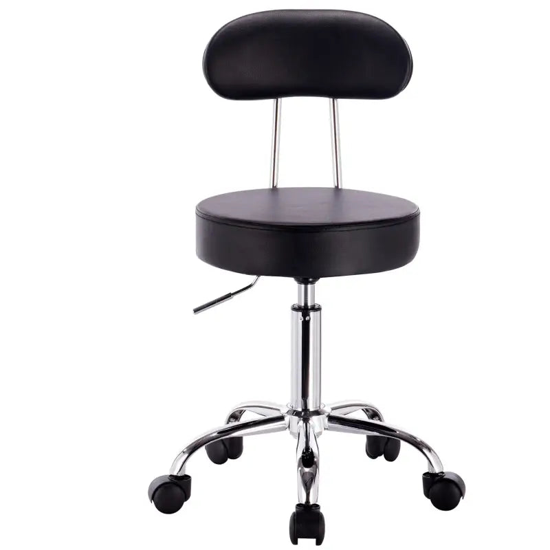 BukkitBow verstelbare kunstleren bureaustoel met verchroomd stalen frame, ergonomisch ontwerp en 360° draaibaar, tot 100 kg.