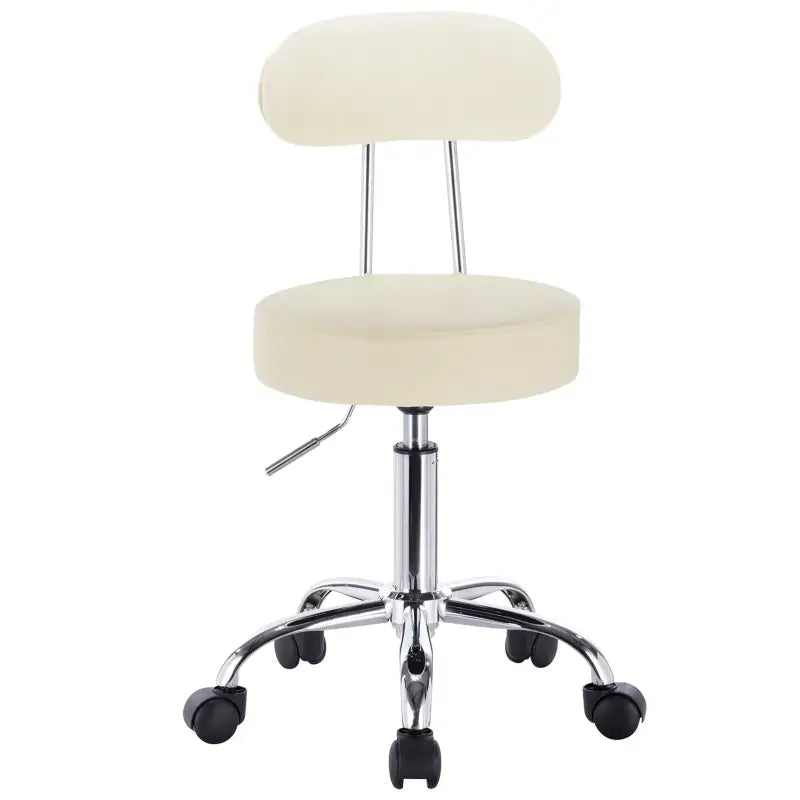 BukkitBow verstelbare kunstleren bureaustoel met verchroomd staal, ergonomisch ontwerp, 360° draaibaar en 100 kg draagvermogen.