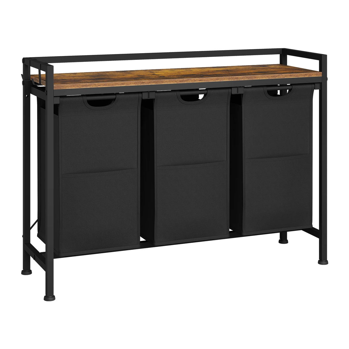 BukkitBow wasmand met 2/3 opbergvakken, uitschuifbaar en afneembaar, metalen frame, industrieel design voor badkamer en slaapkamer