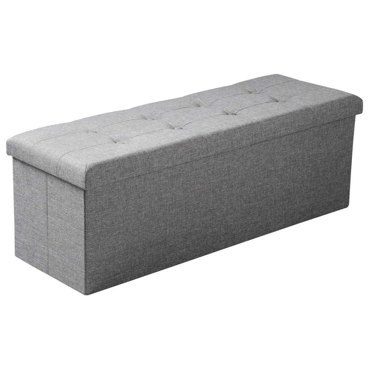 BukkitBow XXL opvouwbare opbergbank en poef, 110 cm lang, 118L inhoud, belastbaar tot 300 kg, in gelakte houtlook.