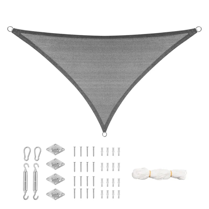 BukkitBow zonnescherm schaduwdoek 180g/m², scheurbestendig met bevestigingsmaterialen, voor optimale zonbescherming in 3 formaten