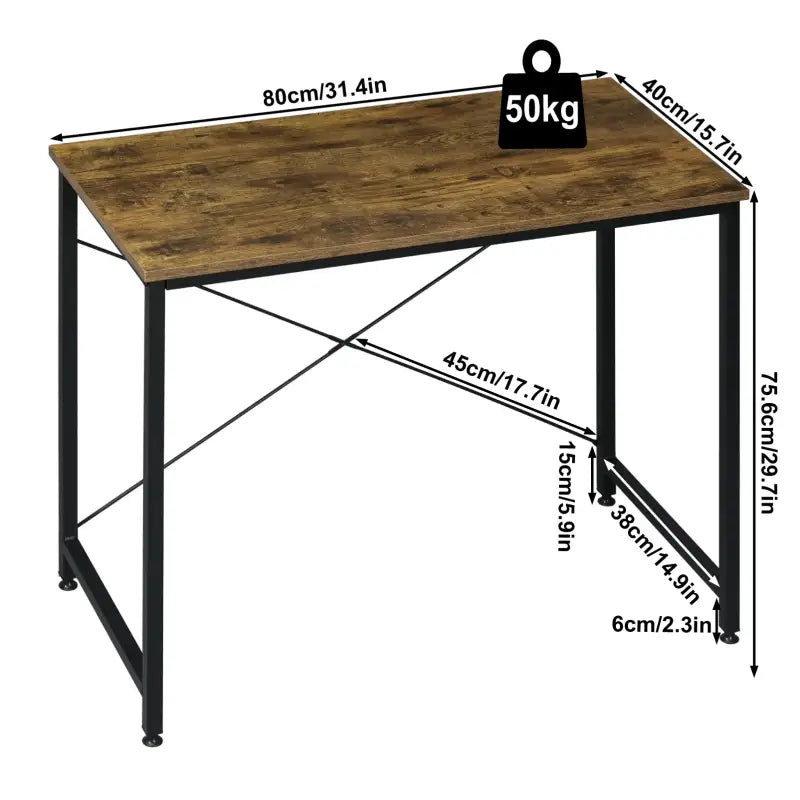 BukkitBow - Compact Bureau - Metalen Frame - 80x40x75 cm