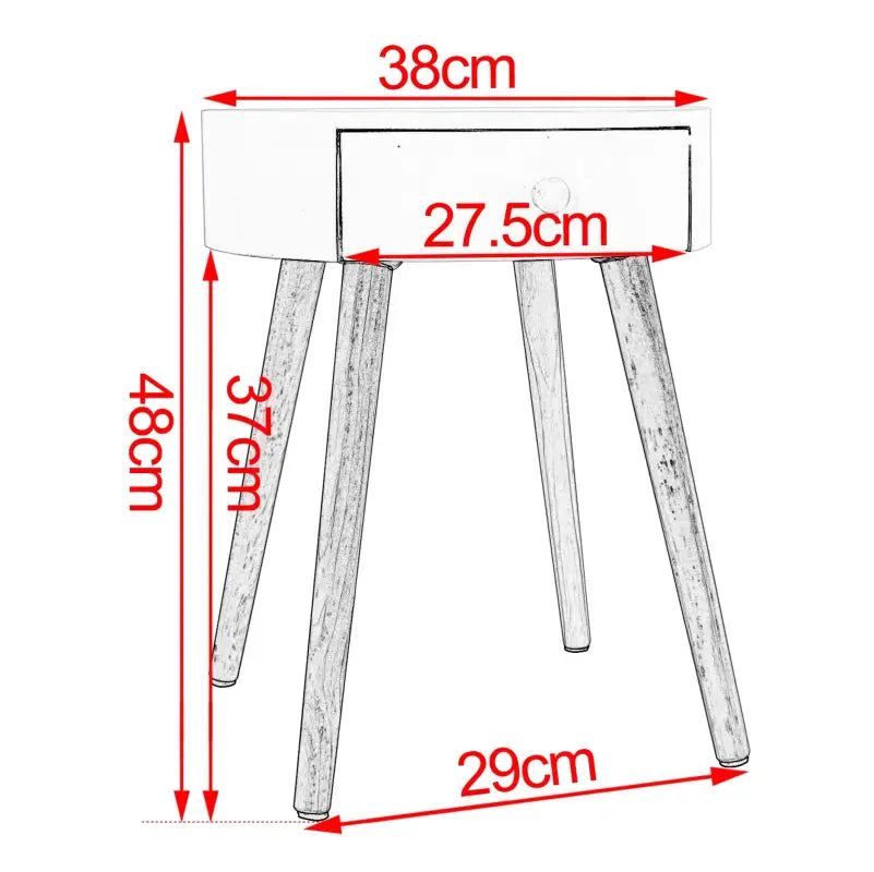 BukkitBow - Compact Nachtkastje met Lade - MDF en Massief